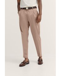 Bugatti - Herren Geplooide Broek Met Satijnen Stretch - Lyst