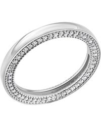 CELESTA - Ring 925 Rhodiniert Mit 104 Schwarzen Zirkonia-Steinen - Lyst