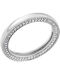 CELESTA - Ring 925 Rhodiniert Mit 104 Schwarzen Zirkonia-Steinen - Lyst