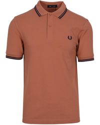 Fred Perry - Twin Tipped Polo Shirt Light Rust/French - Lyst