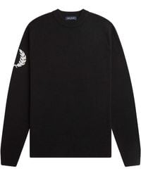 Fred Perry - Laurel Wreath Crew Sweater Wool - Lyst