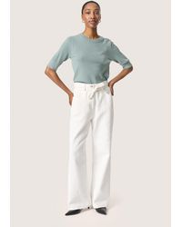 Soaked In Luxury - T-shirt Met Lange Mouwen Regular Fit Silver Blue - Lyst