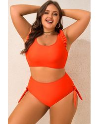 Azura Exchange - Plus Size Rimpel Bikini Badpak - Lyst