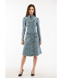 Moschino - Blue Cotton Casual Dress - Lyst