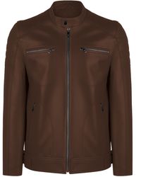 Felix Hardy - Lederjacke Lederjacke Mit Reißverschluss - Lyst