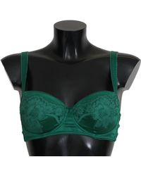 Dolce & Gabbana - Groene Zijde Stretch Bloemen Kant Bh Ondergoed - Lyst