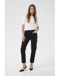 Kaffe - Casual Broek Regular Fit Black Deep - Lyst