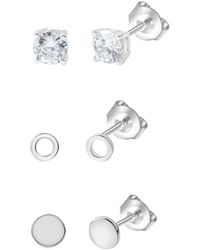 CELESTA - Ohrstecker Set 925 Sterling Rhodiniert Zirkonia - Lyst