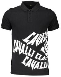 Roberto Cavalli - Baumwoll-Poloshirt Mit Logo-Print - Lyst
