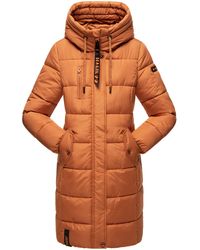 Marikoo - Winterjas – Lange Gewatteerde Jas Met Capuchon & Zakken - Lyst