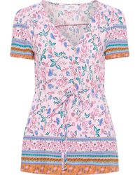 Usha - Blouse Met Korte Mouwen Roze - Lyst
