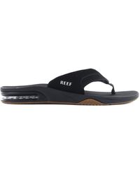 Reef - Schwarze Fanning-Flip-Flops - Lyst