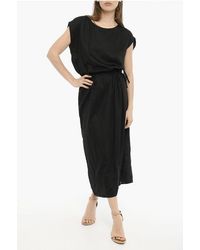 Woolrich - Twill Effen Maxi-jurk In Zwart - Lyst