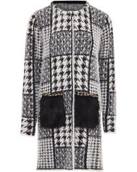 faina - Vest Wol Wit Zwart - Lyst