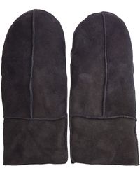 Infinity Leather - Genuine Real Sheepskin Suede Mittens Warm Gloves - Lyst