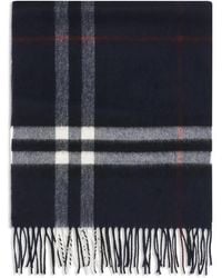 Burberry - Blauwe Kasjmier Sjaal - Lyst
