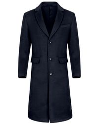 Allthemen - Knielange Winter Wollen Jas Slim Fit Turn-Down Kraag Zakelijke Jassen - Lyst