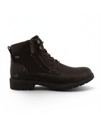 Mustang - Faux Leather Winter Lace-Up Ankle Boots - Lyst