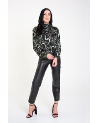 Gini London - High Neck Shirred Loose Fit Top - Lyst