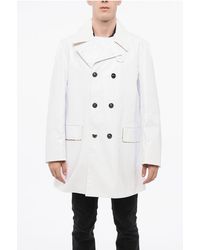 Maison Margiela - Mm14 Waterdichte Trenchcoat Met Fluwelen Kraag In Wit - Lyst