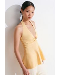 Dilvin - Seamless Halter Peplum Blouse - Lyst
