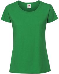 Fruit Of The Loom - Ladies Fit Ringspun Premium Tshirt (Kelly) Cotton - Lyst