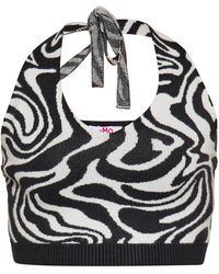 myMo - Kropp-Top Wol Wit Zwart - Lyst
