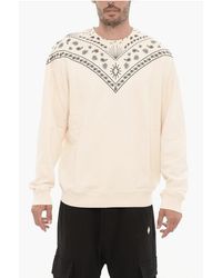 Marcelo Burlon - Sweatshirt Met Ronde Hals En Bandanamotief In Zwart-wit - Lyst