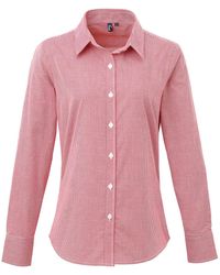 PREMIER - Ladies Gingham Long-Sleeved Shirt - Lyst