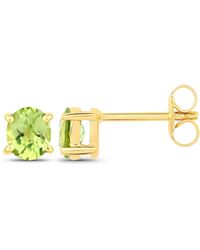 Vir Jewels - Ohrstecker 925-Sterling Silber Vergoldet Glänzend Peridot Grün - Lyst