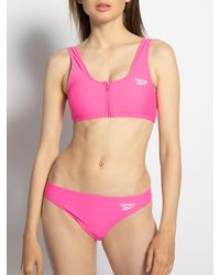 Reebok Damen Badeanzug mit Bein Schimmanzug Körbchen BH XS S M L XL schwarz/pink 