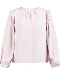 Usha - Klassieke Blouse Met Lange Mouwen Nowles Mauve - Lyst