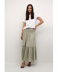 Kaffe - Rok A-shape Vetiver Green - Lyst