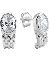 Zeeme - Ohrstecker 925/- Sterling Rhodiniert Zirkonia - Lyst