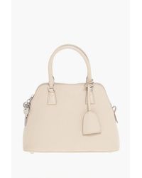 Maison Margiela - Mm11 5Ac-Tasche Aus Strukturiertem Leder Mit Canvas-Detail - Lyst