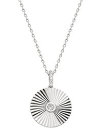 dKeniz - Anhänger Mit Kette Coin 925/- Sterling Zirkonia Weiß - Lyst