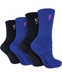 Wildfeet - 4 Pack Ladies Fleece Thermal Slipper Lounge Bed Socks For Ultimate Comfort - Lyst