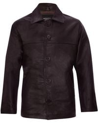Infinity Leather - Classic Cowhide Leather Box Jacket - Lyst