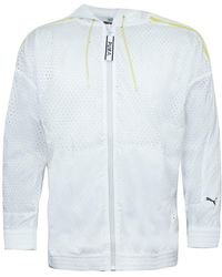PUMA - Zip Up Perforated Windbreaker Jacket Hooded Track Top 568014 02 - Lyst