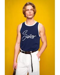 Giesto - Slim Fit Sleeveless Crew Neck Cotton T-Shirt - Lyst
