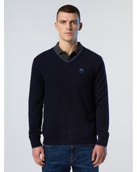 North Sails - Pullover V-Ausschnitt Mit Gesticktem Logo - Lyst