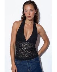 Busem - Sequin Halter Crop Blouse - Lyst