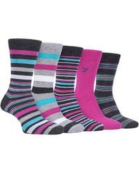 Farah - 5 Pack Bamboo Bright Striped Patterned Socks - Lyst