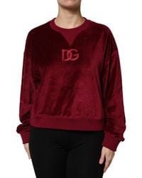 Dolce & Gabbana - Cotton Velvet Crew Neck Pullover Sweater - Lyst