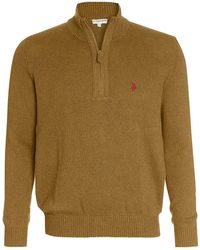 U.S. POLO ASSN. - U. Polo Assn. Herren Zip Troyer – Pullover Mit Stehkragen – Eleganter Langarm Strickpullover - Lyst