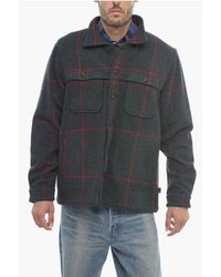 Woolrich - Geruit Malone Overshirt Van Wolmix In Grijs - Lyst