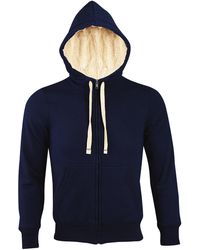 Sol's - Sherpa Zip-Up Hooded Sweatshirt Hoodie (French) - Lyst