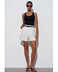 Dilvin - High-Waist Striped Crepe Tailored Shorts - Lyst