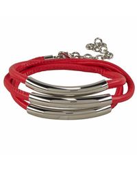 Steuer - Modeschmuck Armband Kunstleder Rot Karabiner - Lyst
