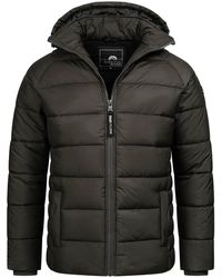 Arctic Seven - Herren Steppjacke Wind- Und Wasserabweisende Winterjacke Mit Kapuze Dunkelgrau - Lyst